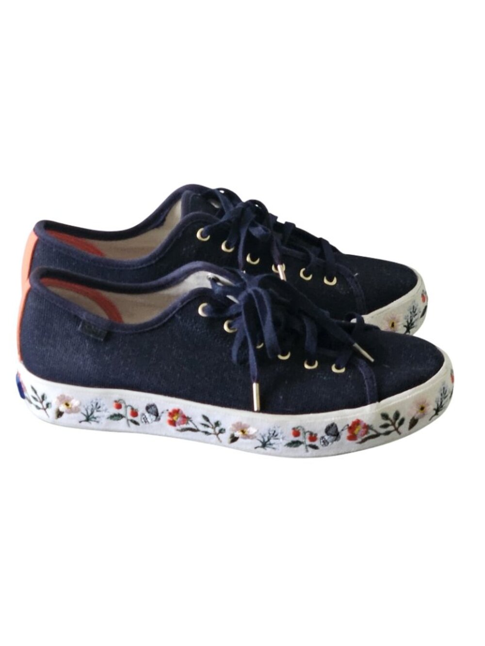Keds x Rifle Paper Strawberry Fields Triple Kick Platform Sneakers Womens 7.5 - Picture 2 of 7